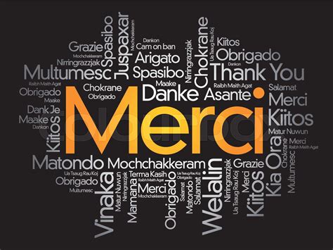 Merci Thank You In French Word Cloud Stock Vector Colourbox