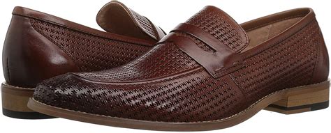 STACY ADAMS Men S Belfair Moe Toe Penny Slip On Loafer Cognac Size MfGE EBay