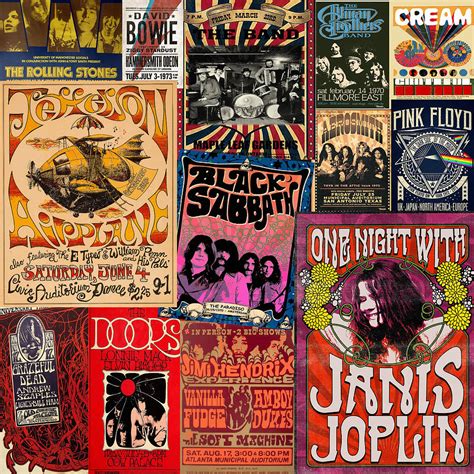 Vintage Rock Concert Posters 3 Photograph By Andrew Fare