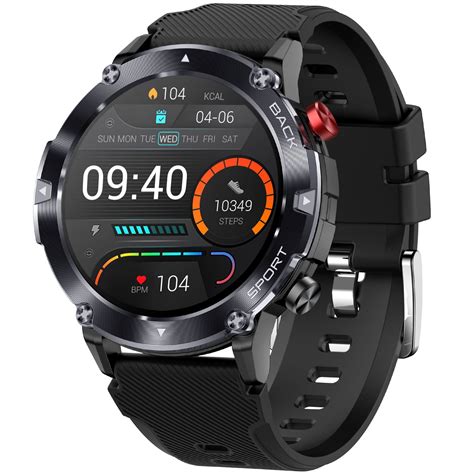 Eigiis Military Smart Watch For Men Outdoor Waterproof Tactical Smartwatch Bluetooth Dial Calls