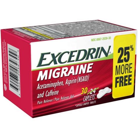 Excedrin Migraine Caplets 30 Count 30 Ct Ralphs