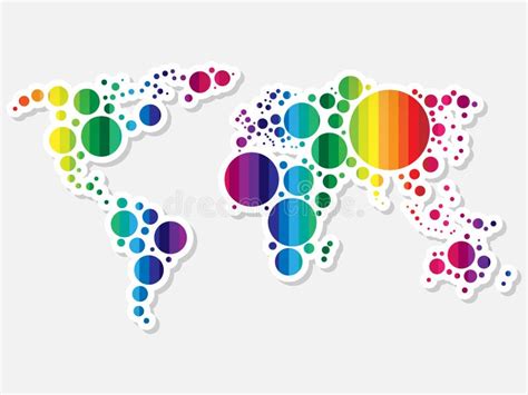 Colorful World Map Stock Vector Illustration Of Continents 8000766