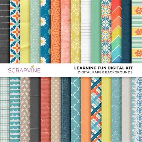 Free Back To School Digital Scrapbook Kit Learning Is Fun Scrapvine