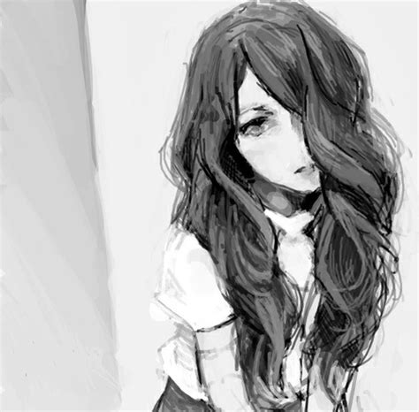 Sad Anime Manga Monochrome Anime Girl Manga Girl Anime Sad