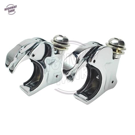 39mm Chrome Motorcycle Windscreen Clamps Moto Front Windshield Bracket