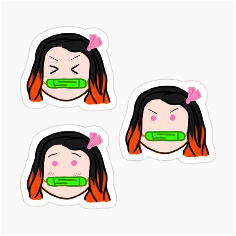 Nezuko Sticker Pack By Aeeenry Redbubble Stickers Stickers Packs