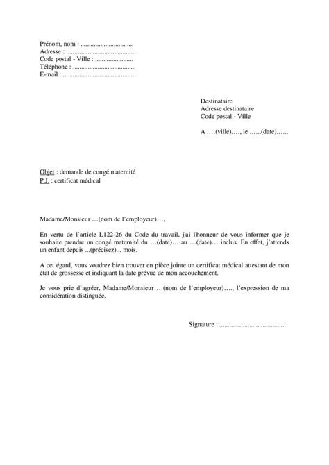 Lettre De Demande De Cong Maternit L Employeur Exemple De Lettre Hot