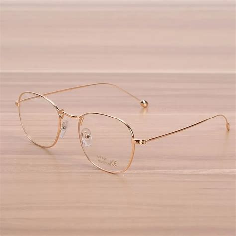 Nossa Vintage Gold Metal Glasses Women And Mens Copper Eyeglasses Male Female Eyewear Frame