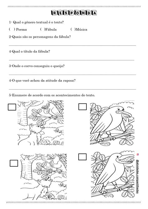 Atividade Com Fábulas 2 Ano