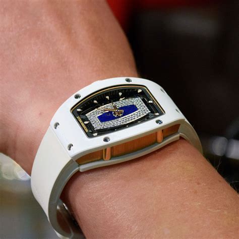Richard Mille Rm 07 01 White Ceramic With Red Gold Caseband And Blue