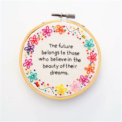 Hand Embroidery Inspirational Quote Hand Embroidery Hoop Art Etsy