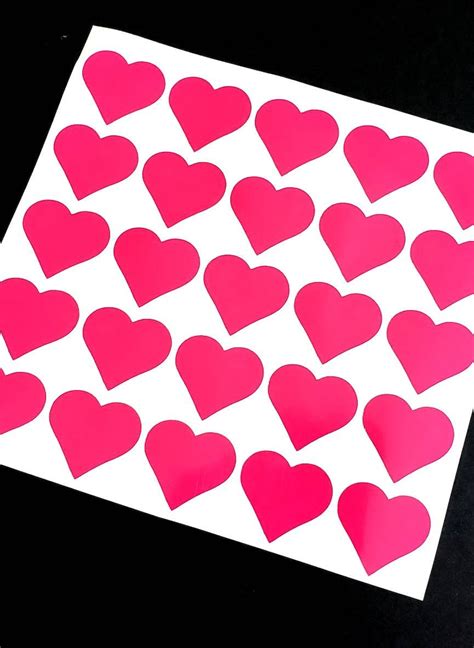 24 Heart Vinyl Stickers Heart Vinyl Decals Heart Stickers Etsy