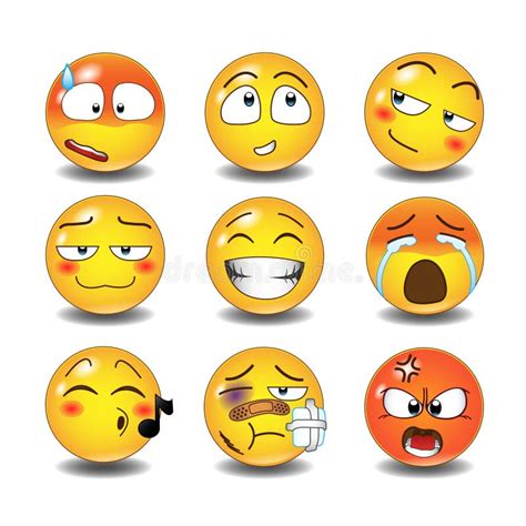 Set Of Emoticons Stock Vector Illustration Of Cute Humour 65585371