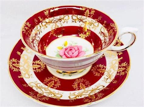 Reserved For S Royal Grafton Red Tea Cup And Saucer Gold Etsy Canada