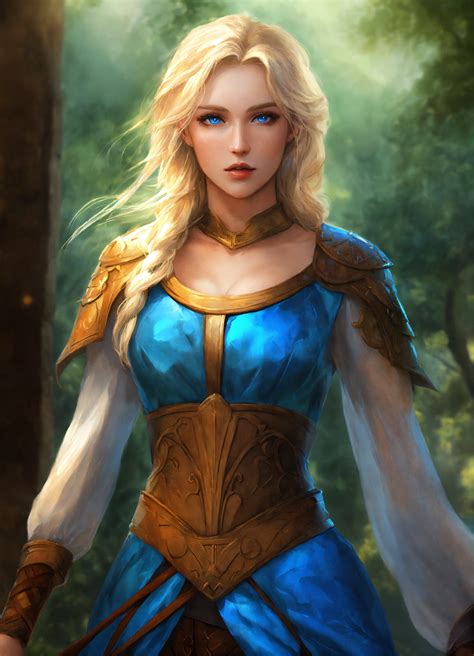 Lexica Heroic Fantasy Brythunian Woman Twenty Years Old Blond Hair Blue Eyes She S A Dancer