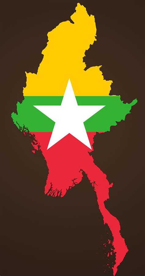 Myanmar Flag Map Myanmar Myanmar Flg Star Hd Phone Wallpaper Peakpx