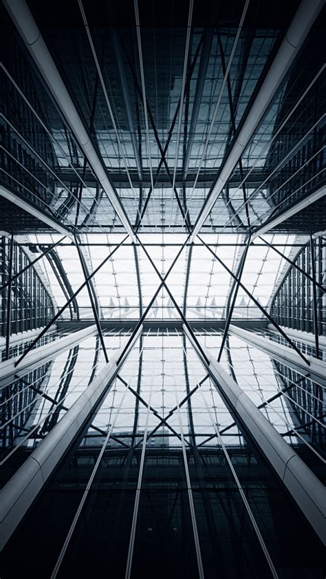 Modern Architecture Wallpaper 4k Skylight Looking Up At Sky Glass