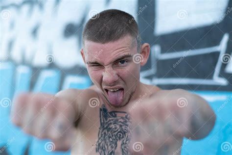 Male Bully With A Naked Torso By Day Stock Image Image Of Anger