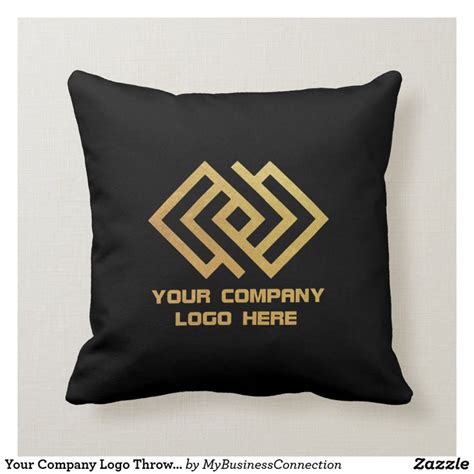 Your Company Logo Throw Pillow Black Blackpillows Modernpillows