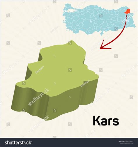 3d Map Of Cities And Locations In Turkey Kars Royalty Free Stock