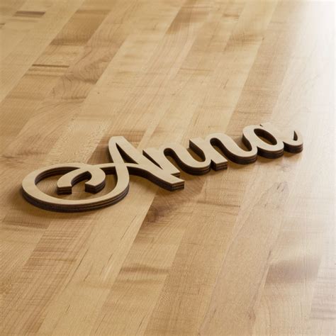 Personalized Wood Name Letters 14 Maple Script Font Laser Cut Out