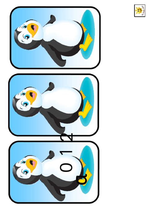 Penguin Number Card Templates 0 18 Printable Pdf Download