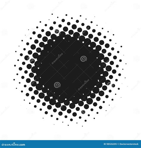 Halftone Dotted Vector Abstract Background Dot Pattern In Circle Shape