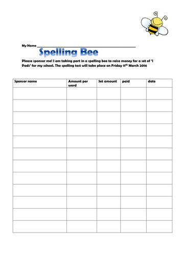 Whole School Spelling Bee Teaching Resources