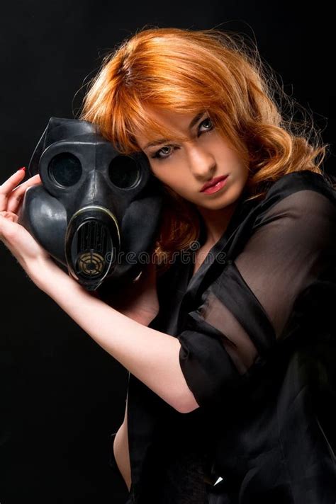 Woman Holding Gas Mask Stock Photo Image Of Portrait 19872930