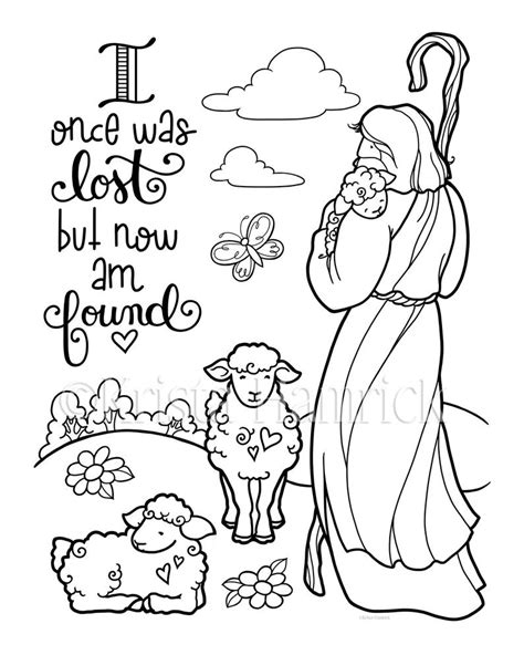 Good Shepherd 2 coloring pages for children | Etsy in 2020 | Bible verse coloring page, Bible