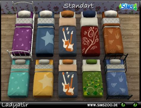 Blackys Sims 4 Zoo Standard Bed By Ladyatir • Sims 4 Downloads