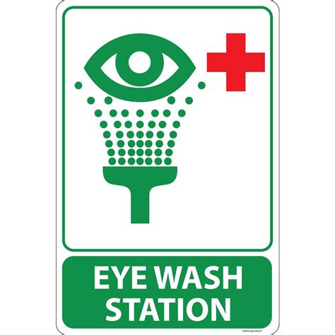 Easy to install and maintain. Unbranded 12 in. x 8 in. Plastic Eye Wash Station Sign-PSE ...