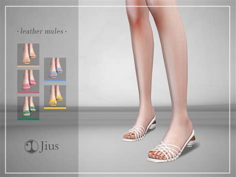The Sims Resource Jius Leather Mules 01 Luxury Party Needed