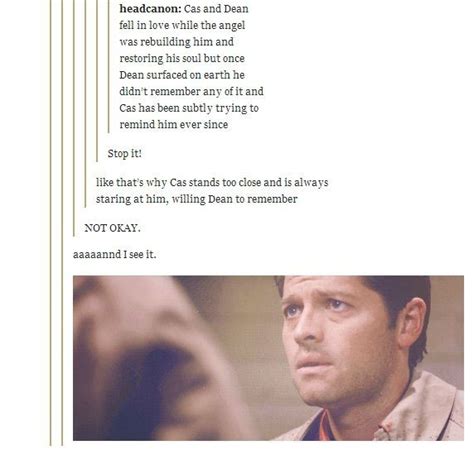  Headcanon Cas And Dean Fell In Love While The Angel Was Rebuilding Him And Restoring His