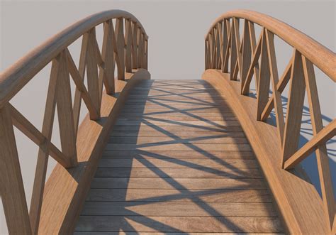 3d Model Wooden Bridge Vr Ar Low Poly Cgtrader