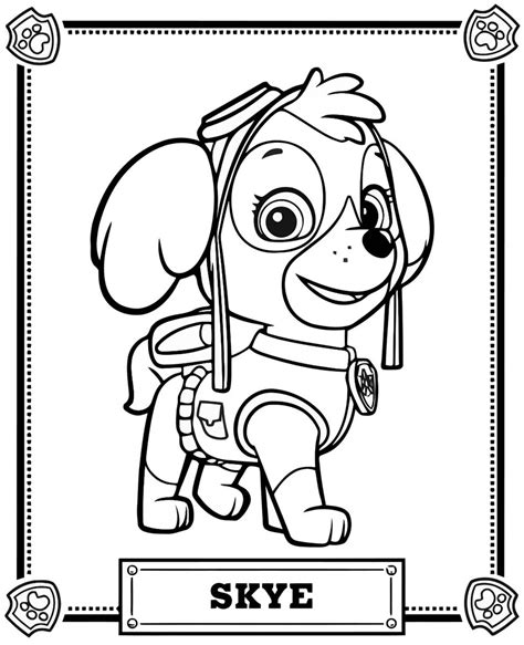 Chase portrait free coloring page • animals kids paw patrol. Paw Patrol Coloring Pages Printable | Free Coloring Sheets