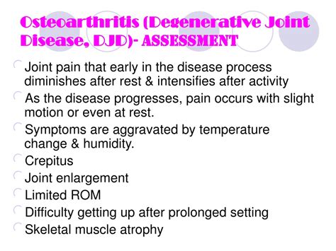 Ppt Osteoarthritis Degenerative Joint Disease Djd Powerpoint