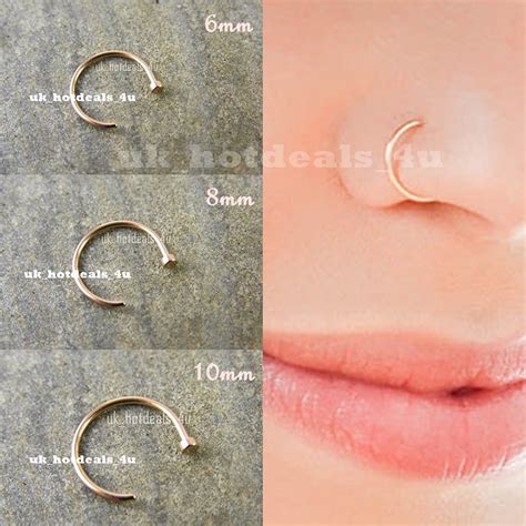 Rose Gold Small Open Nose Ring Hoop Cartilage Piercing Helix Ear Nose Hoop T Ebay Fashion