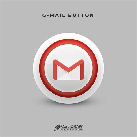 Download Abstract 3d Realistic Gmail Button Icon Coreldraw Design