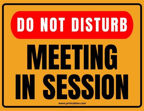 22 Printable Meeting In Progress Signs Do Not Disturb Pdf