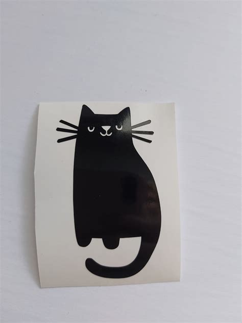 Black Cat Vinyl Decal Car Decal Laptop Decal Cat Kitten Etsy
