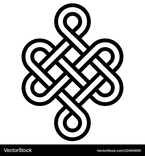 Knot Of Longevity And Health Sign Luck Feng Shui Vector Image