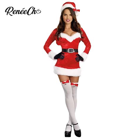 Christmas Costume Woman Santa Claus Dress Sexy Santa Baby Costume Red Mrs Claus Cosplay
