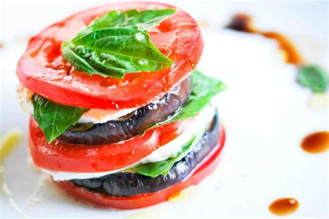 Stacked Grilled Eggplant And Tomato Salad Recipe Recipes Napoleons