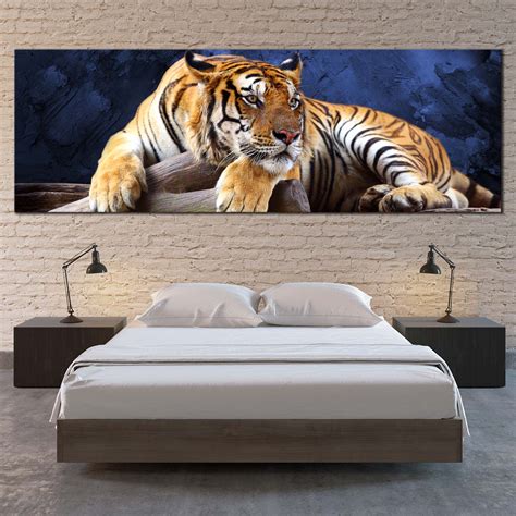 Resting Tiger Canvas Wall Art Yellow Tiger Wildlife Canvas Print Bea