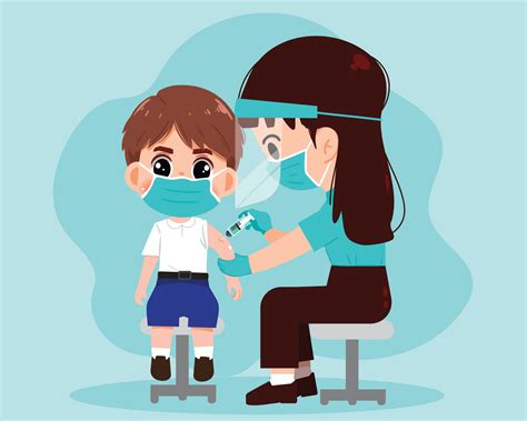 Doctora Inyectando La Vacuna A Un Niño Estudiante Concepto Médico Y De