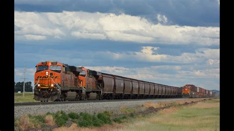 Bnsf Starting Grain Train Near Forsyth Montana Youtube