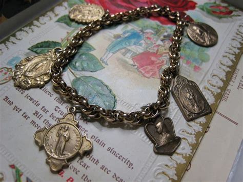 Holy Relics Religious Medals Charm Bracelet With Joan Of Arc