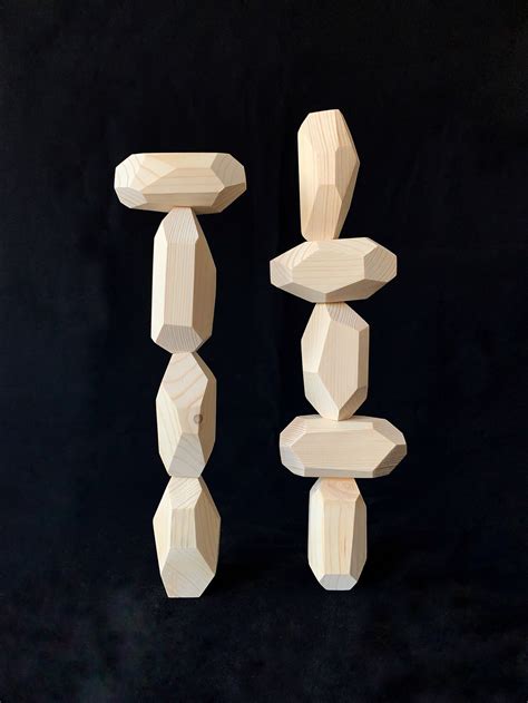 Tumi Ishi Wooden Balancing Stones Set Of 9 Rocks Etsy