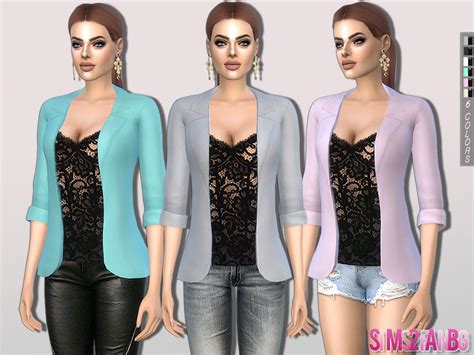 331 Lace Top With Jacket The Sims 4 Catalog